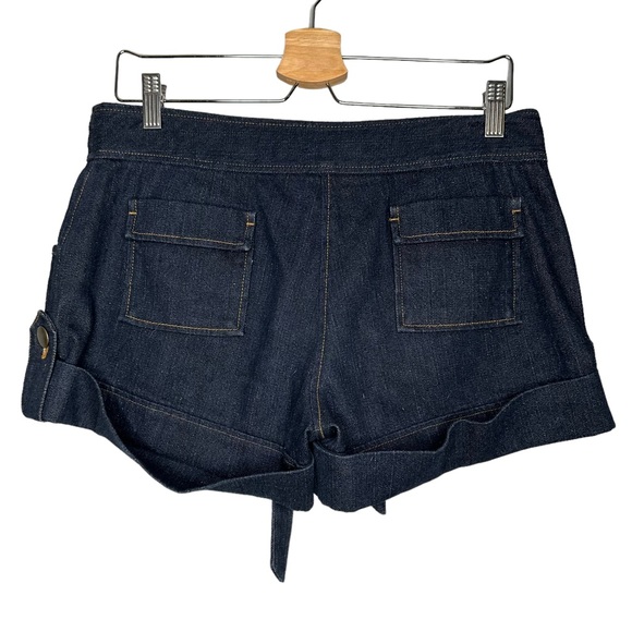 Diane Von Furstenberg Tie Sash Denim Shorts - Picture 2 of 3
